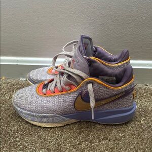 Nike Purple and Orange Athletic Shoes lebron 20